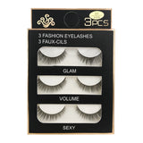 3 Pairs Natural False eyelashes-3D Mink Eyelash Extension