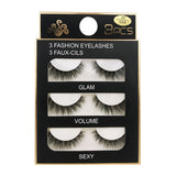 3 Pairs Natural False eyelashes-3D Mink Eyelash Extension