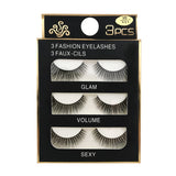 3 Pairs Natural False eyelashes-3D Mink Eyelash Extension