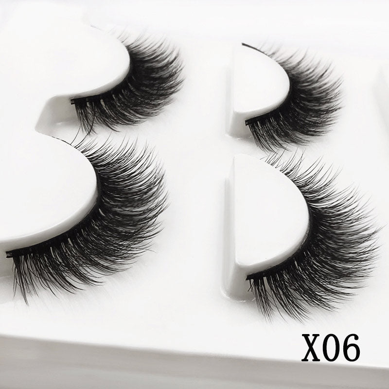 3 Pairs Natural False eyelashes-3D Mink Eyelash Extension