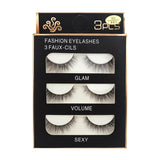 3 Pairs Natural False eyelashes-3D Mink Eyelash Extension