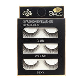 3 Pairs Natural False eyelashes-3D Mink Eyelash Extension