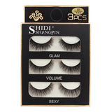 3 Pairs Natural False eyelashes-3D Mink Eyelash Extension