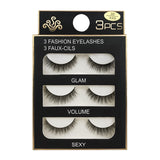 3 Pairs Natural False eyelashes-3D Mink Eyelash Extension