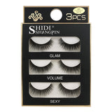 3 Pairs Natural False eyelashes-3D Mink Eyelash Extension