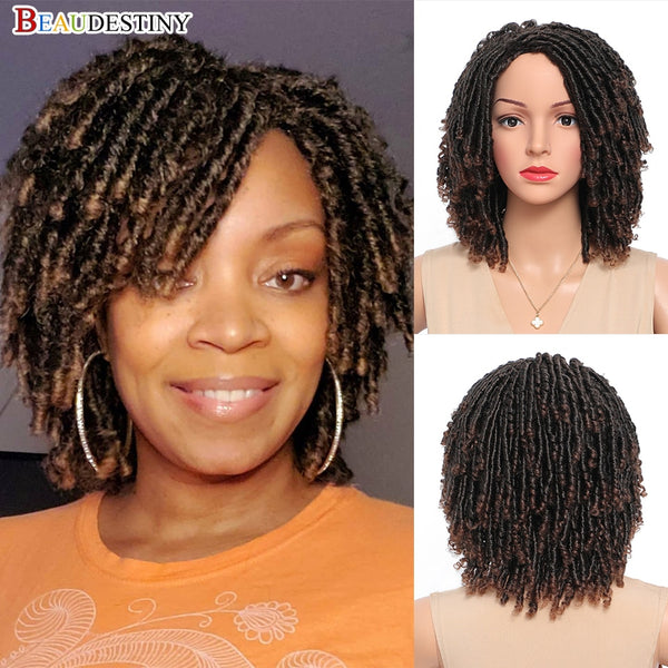 Synthetic Faux Locs Crochet Twist Hair Short Wigs